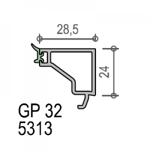 zasklievacia lišta GP32 5313 pre 36 mm balenie