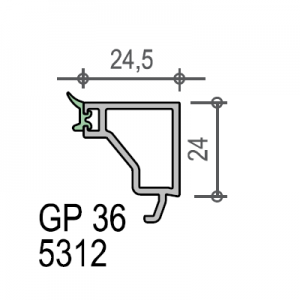 zasklievacia lišta GP36 5312 pre 40 mm balenie