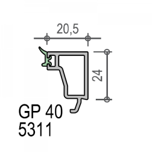 listwa przyszybowa GP40 5311 do pakietu 44 mm