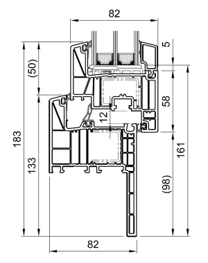 Cross-section Bluevolution 82 Classic MD HO9100, HO8521 60 mm