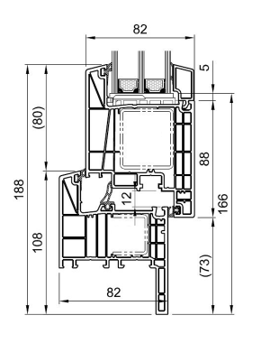 Cross-section Bluevolution 82 Classic MD HO9110, HO8530 broad sash 35 mm