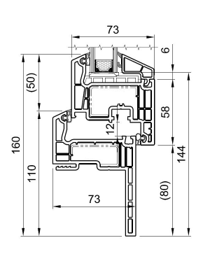 Cross-section Perfect EcoLine HP1100, HO1721 58 mm