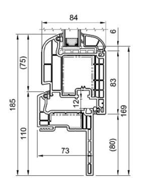 Przekrój Prestige EcoLine HP1110, HP1830 58 mm szerokie skrzydło