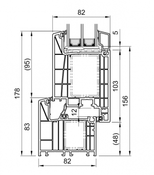 Cross-section of door BluEvolution 82 MD HO9030, HP8550