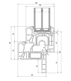 Aluplast Intertec 85 MD Renovace 40 mm