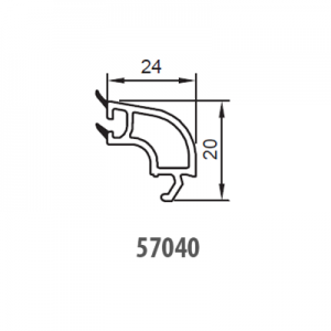 Glazing bar 57040 for glazing 24mm