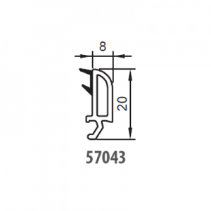 Glazing bar 57043 for glazing 40mm