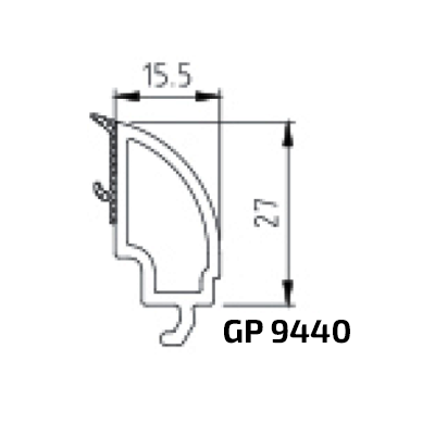 Listwa przyszybowa GP 9440 do pakietu 44 mm